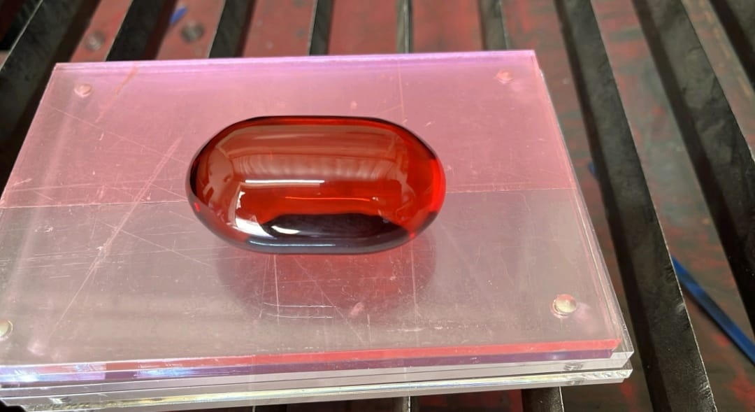 Acryloic table top red gem